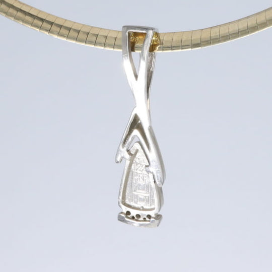 Opal Pendant Triangle Inlaid Design with .06ctw Round Diamonds
