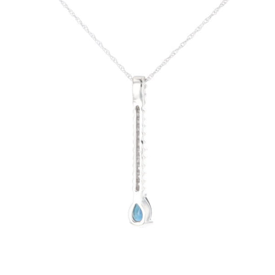 Pear Blue Sapphire Drop Pendant