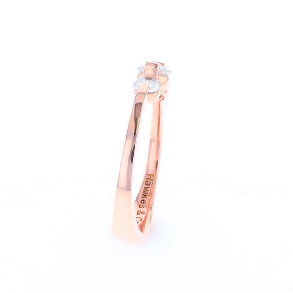 Rose Gold Three-Stone Engagement Ring