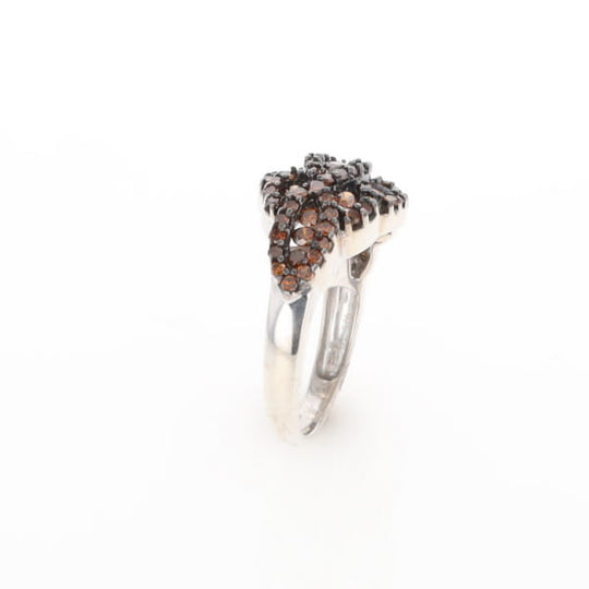 Knot Cluster Orange Diamond Ring