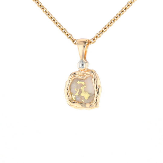 Gold Quartz Freeform Pendant - G1