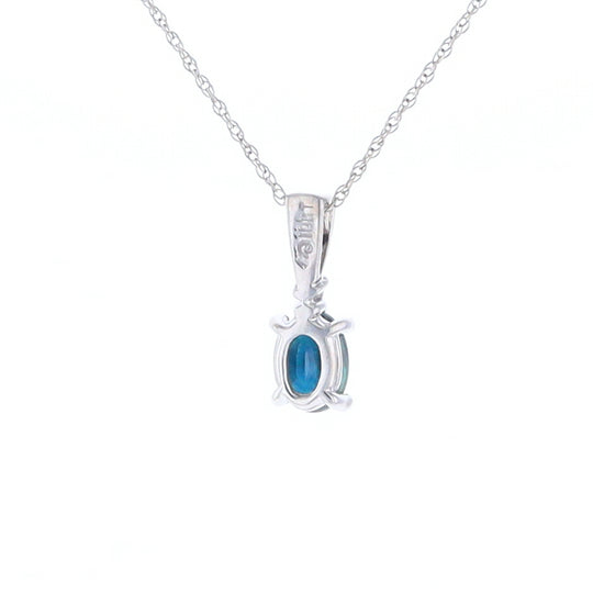 White Gold Sapphire & Diamond Pendant