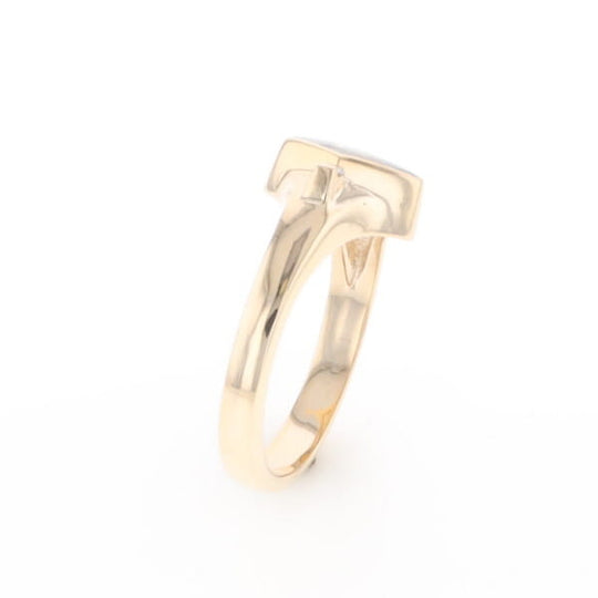 G2 Gold Quartz Ring Diamond Shape Inlaid with 0.05ctw Round Diamonds