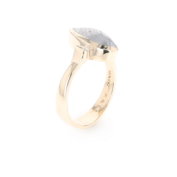 Meteorite Pear Shape Inlay Ring