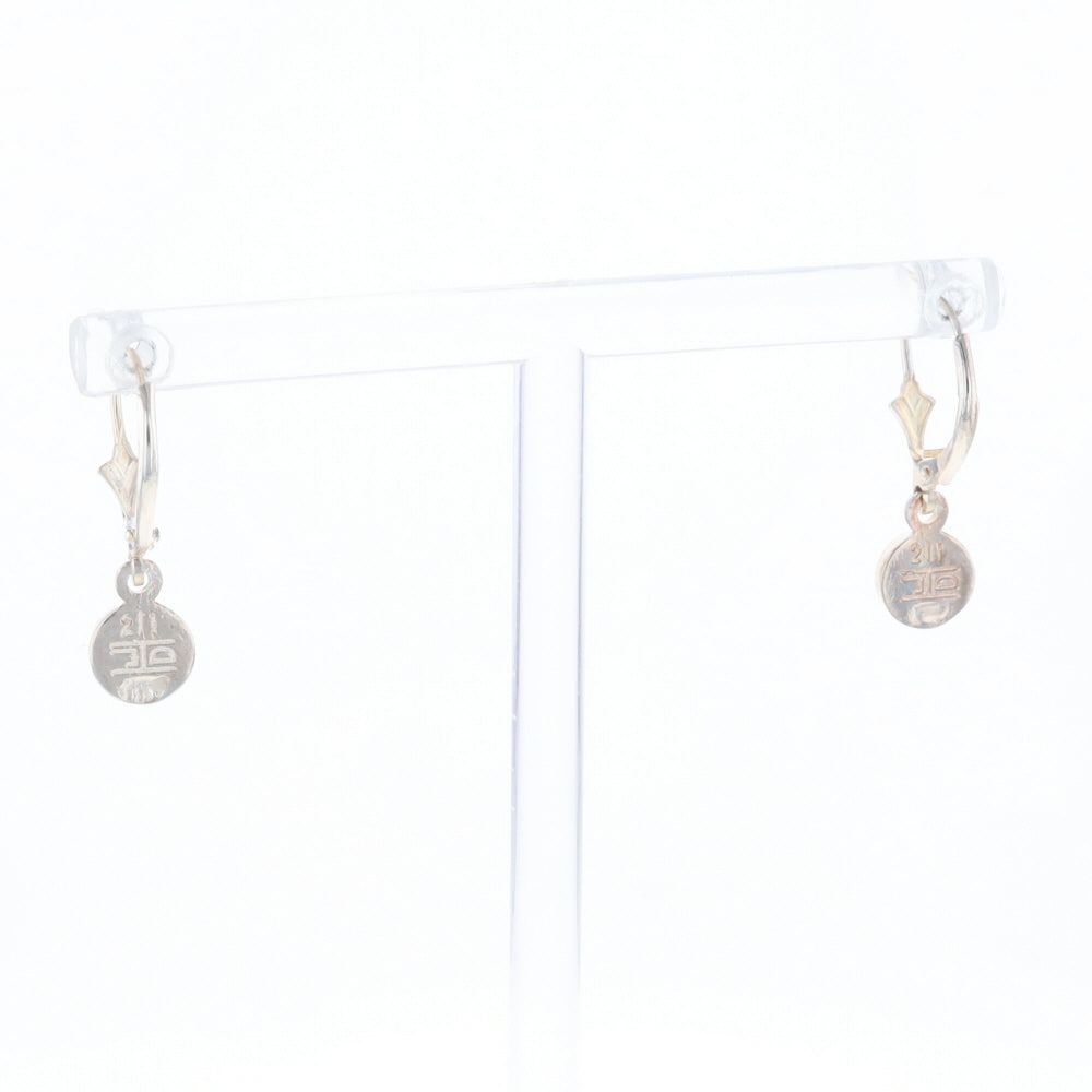 Gold Quartz Inlaid Round Bezel Earrings