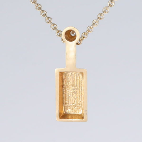 Opal Pendant Rectangle Inlaid Design with .04ctw Round Diamond