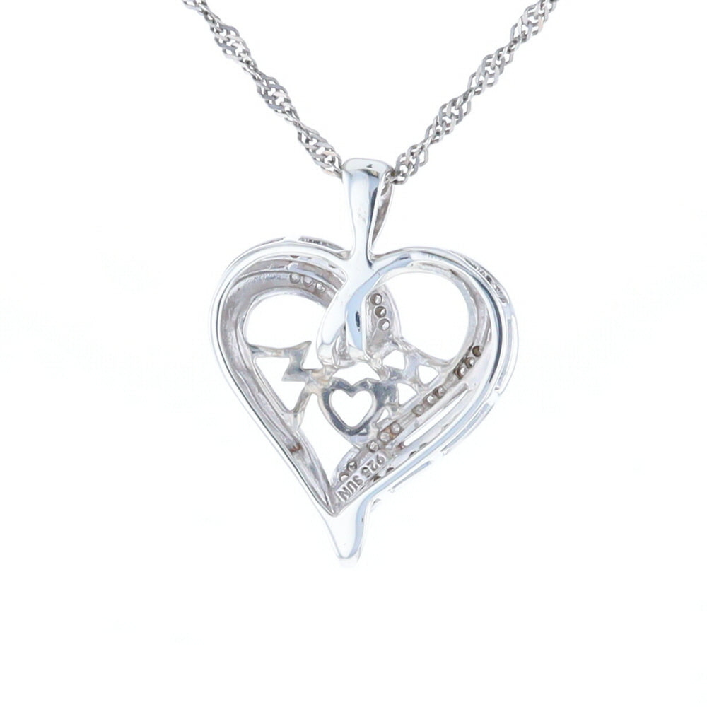 "MOM" Diamond Heart Pendant