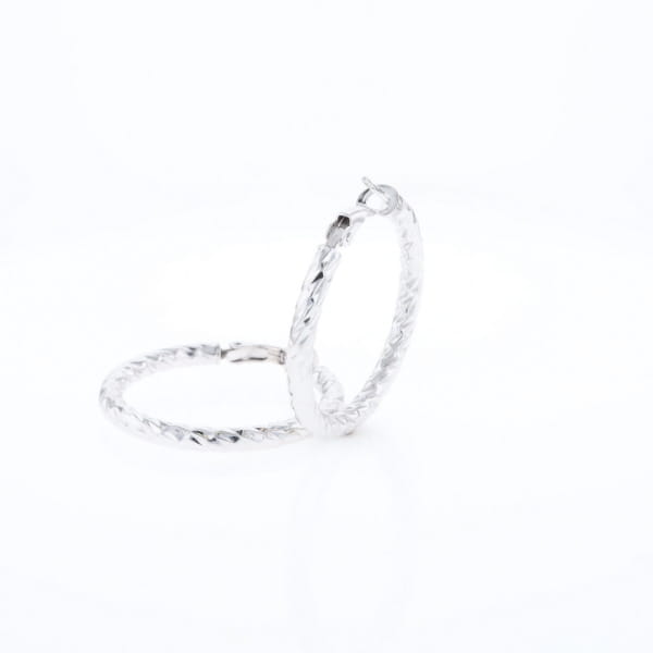 Diamond Cut Hoop Earrings