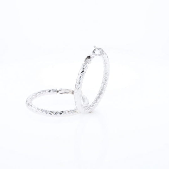 Diamond Cut Hoop Earrings