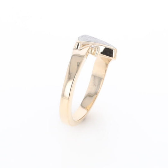 Meteorite Ring Boat Sail Inlaid Design with .04ctw Round Diamond