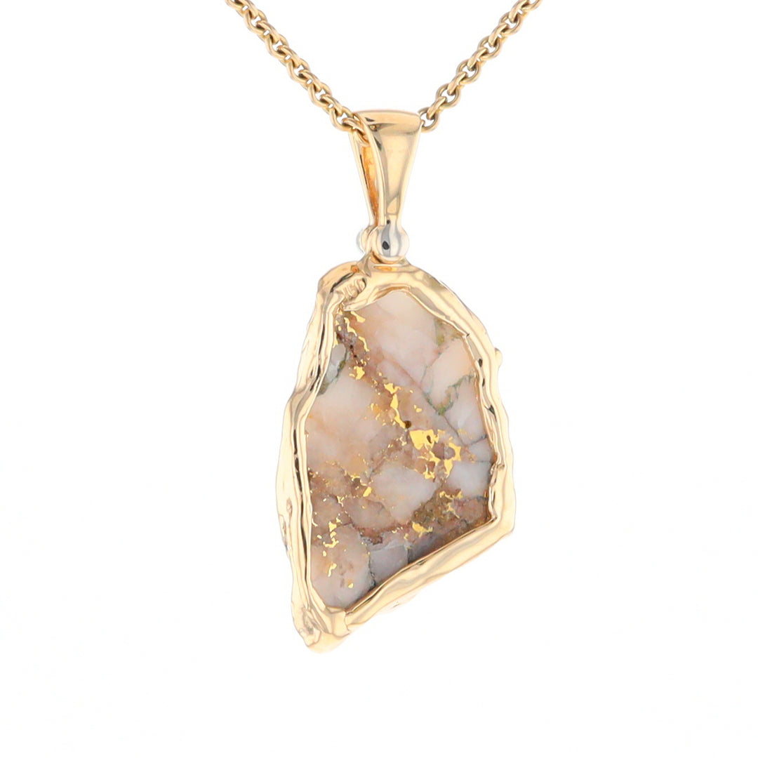 Gold Quartz Freeform Pendant (G2)