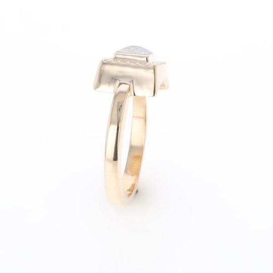 Meteorite Ring Square Inlaid Halo .14ctw Diamonds Design