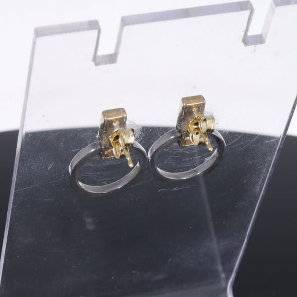 Opal Earrings Rectangle Inlaid Knocker Design Studs