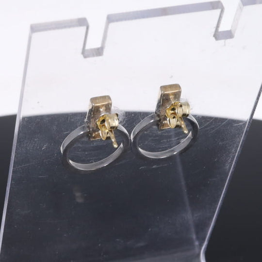 Opal Earrings Rectangle Inlaid Knocker Design Studs