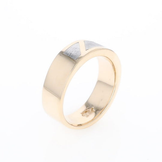 Meteorite Ring, 3 Section Inlaid Design
