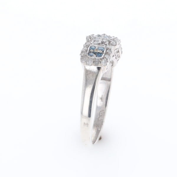 Triple Diamond Halo Ring