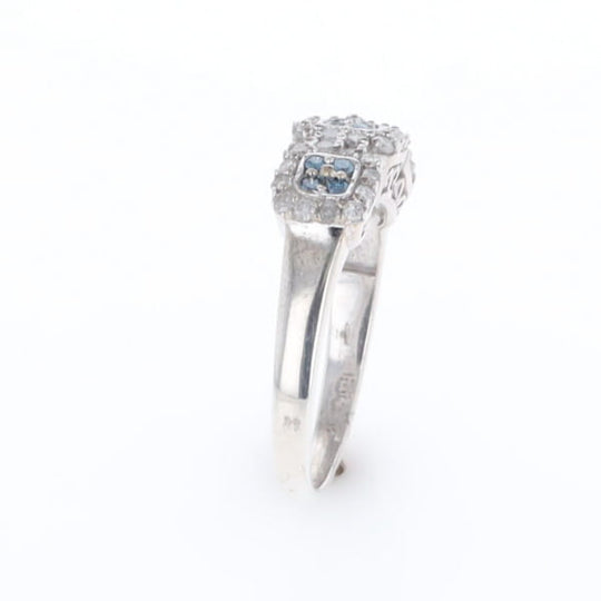 Triple Diamond Halo Ring
