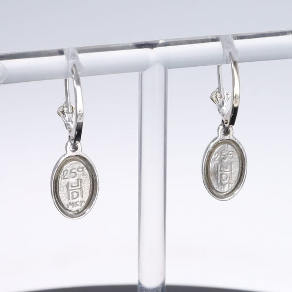 Opal Earrings Oval Inlaid Design Lever Backs