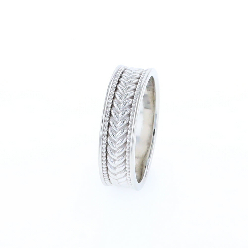 Braided White Gold Men's Ring