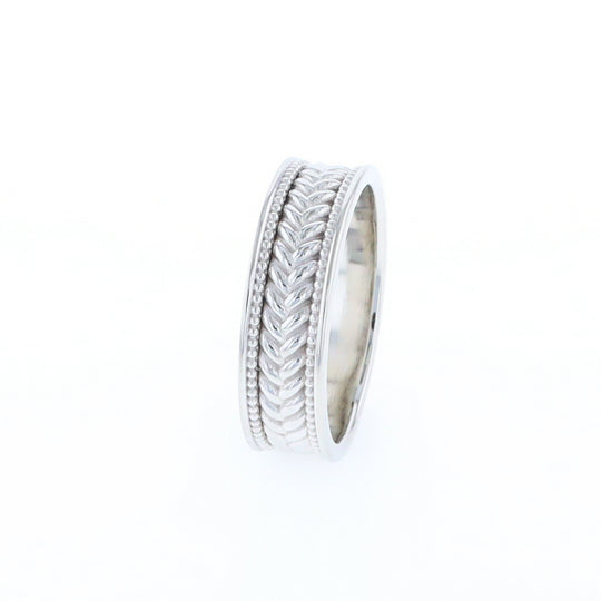 Braided White Gold Men's Ring