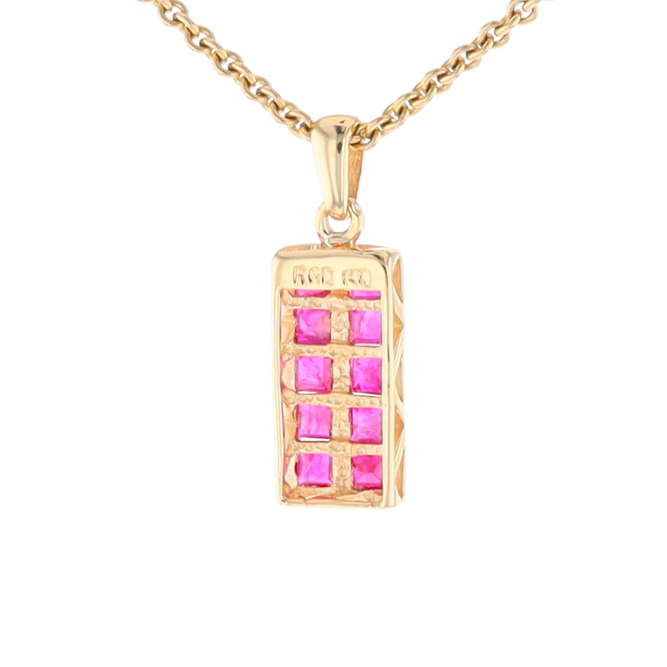 Double Row Ruby Pendant