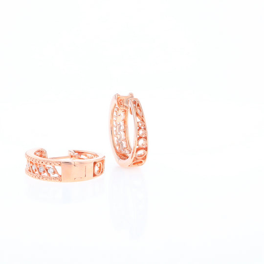 Rose Gold Diamond Hoop Earrings