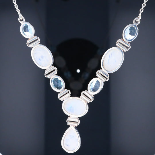 Moonstone & Blue Topaz Necklace