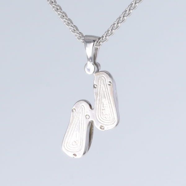 Opal Pendant Sandals Double Inlaid Design with .02ct Round Diamond
