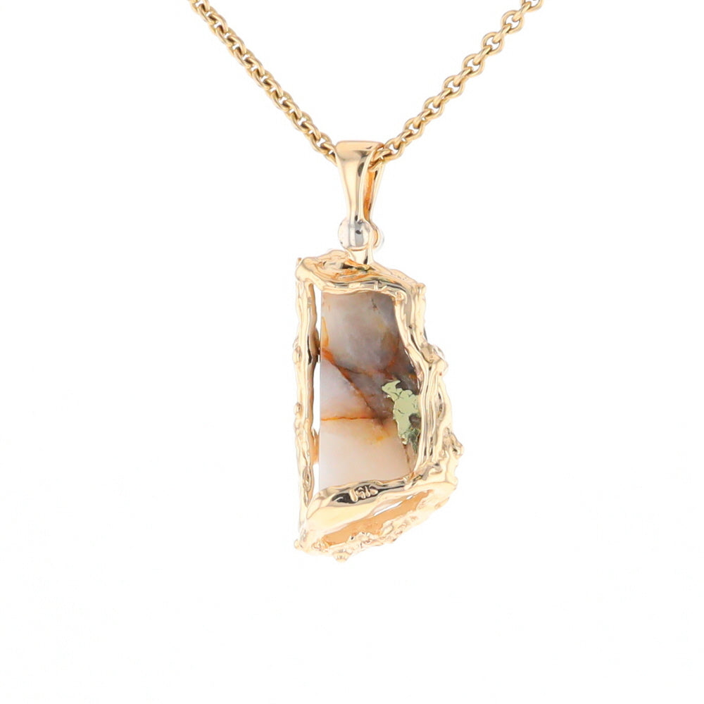 Gold Quartz Freeform Pendant - G3