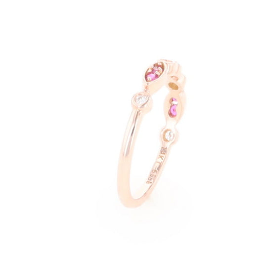 Pink Sapphire Simply Vintage Wedding Band