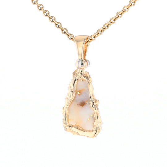 Rough Gold Quartz Freeform Pendant