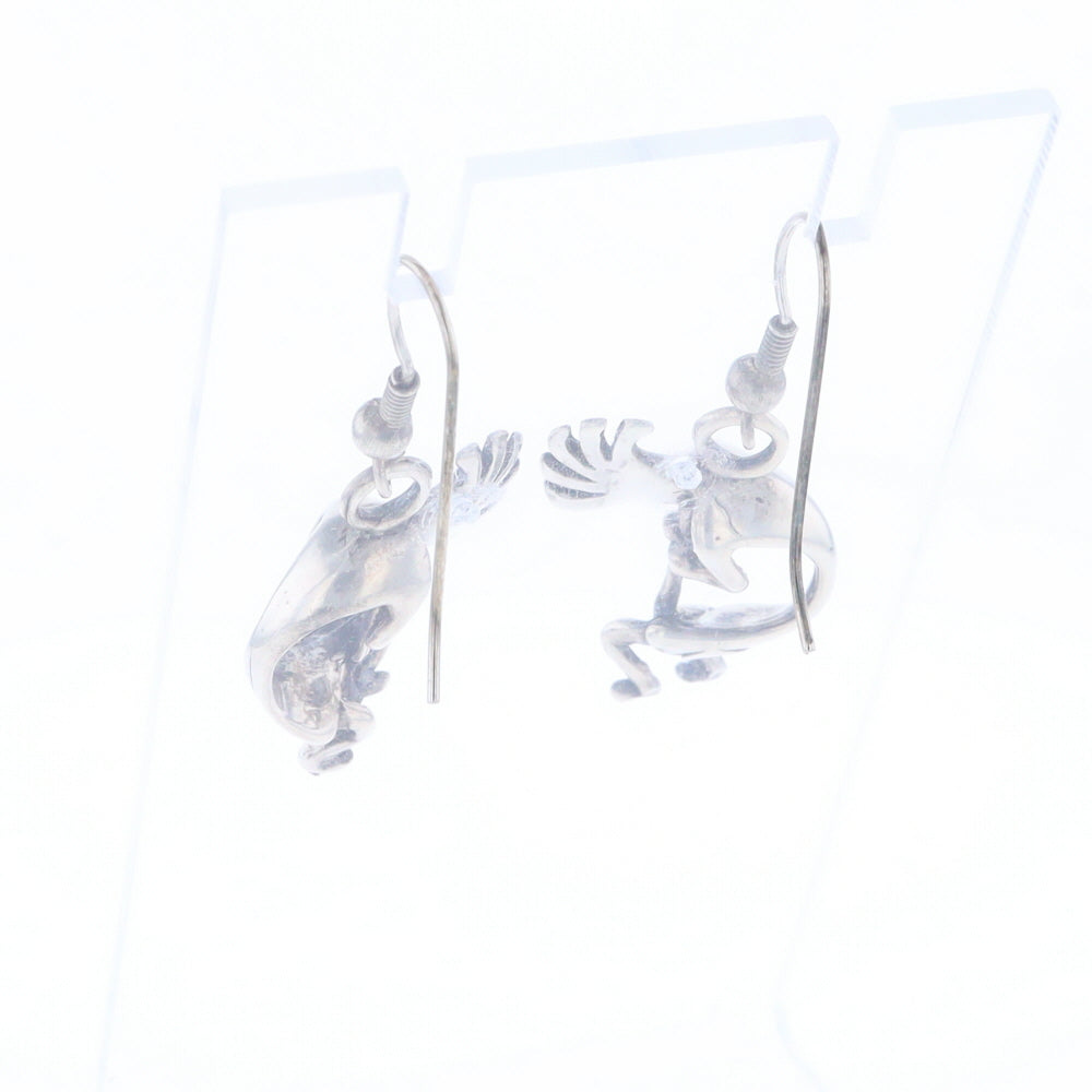 Silver Kokopelli Dangle Earrings