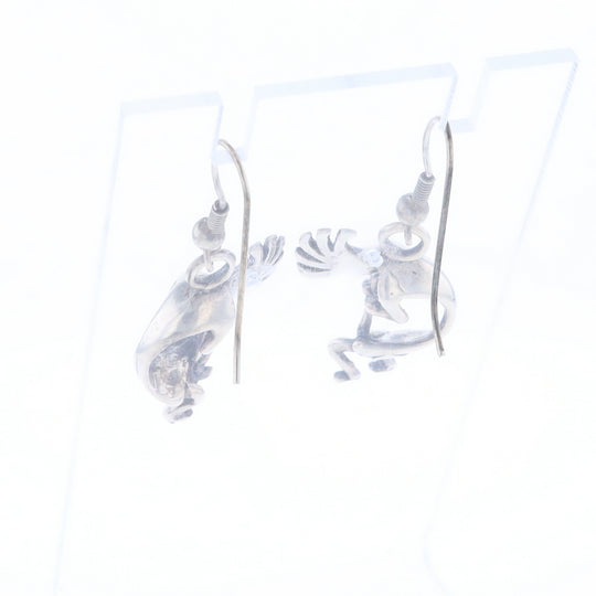 Silver Kokopelli Dangle Earrings