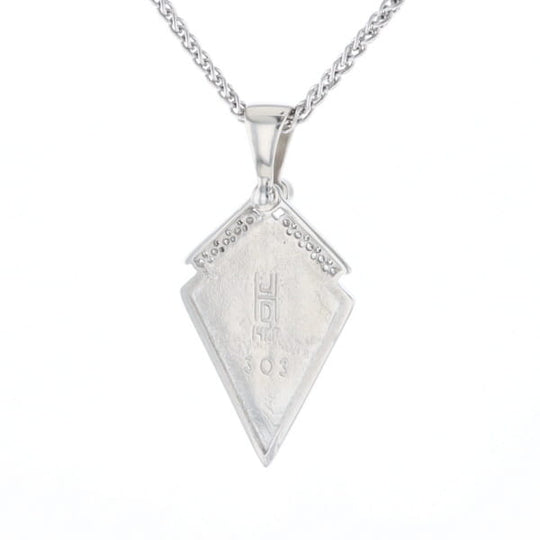 Pietersite Kite Shaped Inlaid Pendant with 0.19ctw Diamonds