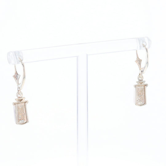 Sterling Silver Gold Quartz Inlaid Earrings - G3