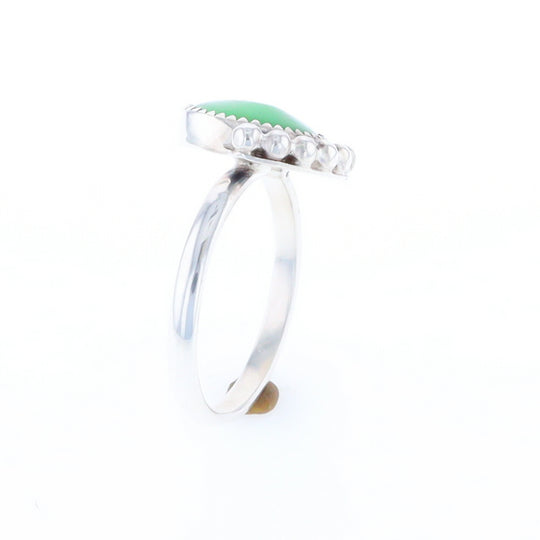 Green Glass Beaded Ring