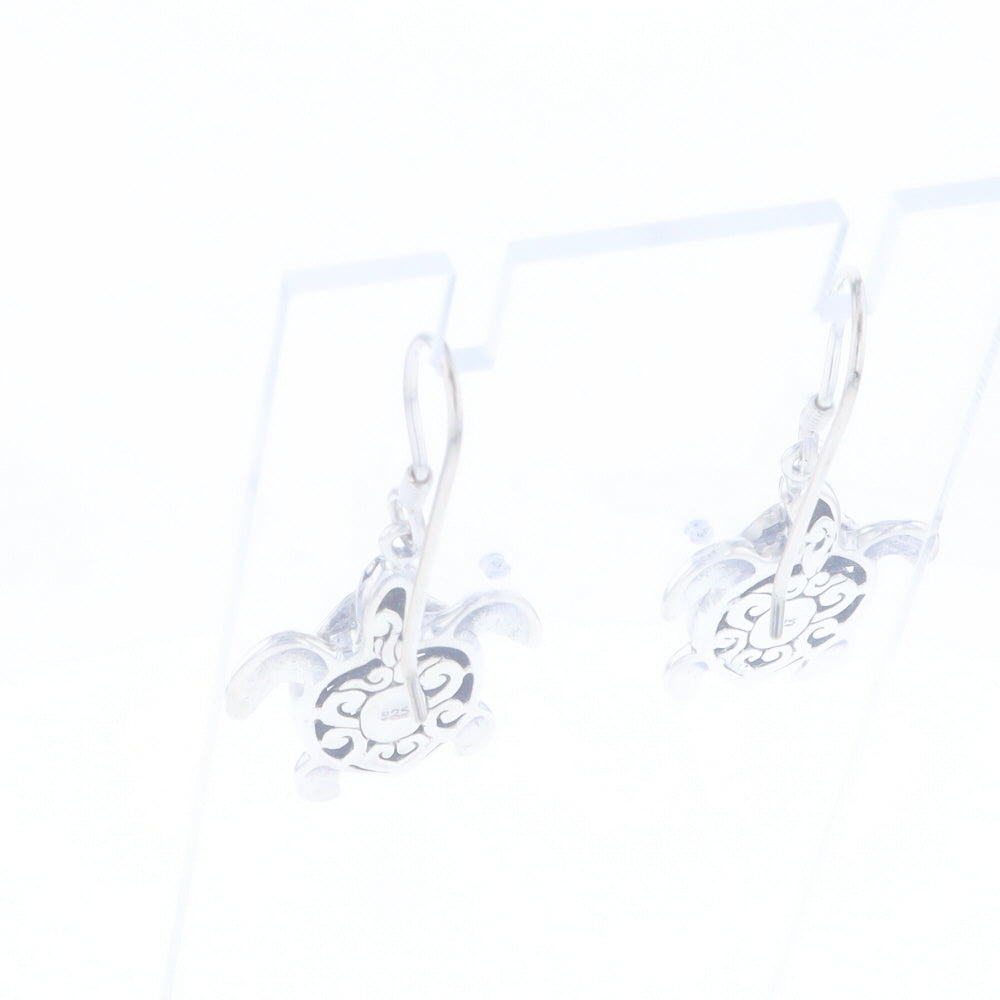 Silver Turtle Dangle Earrings