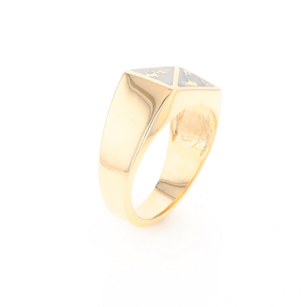 Four Section Gold Quartz Inlaid Men's Ring G2