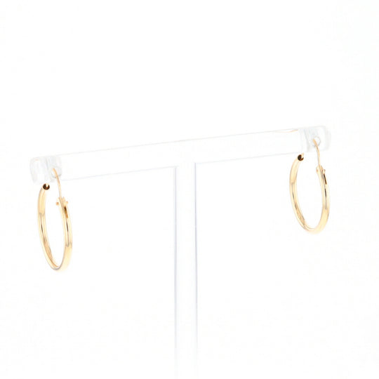 Gold Hollow Tube Hoop Earrings