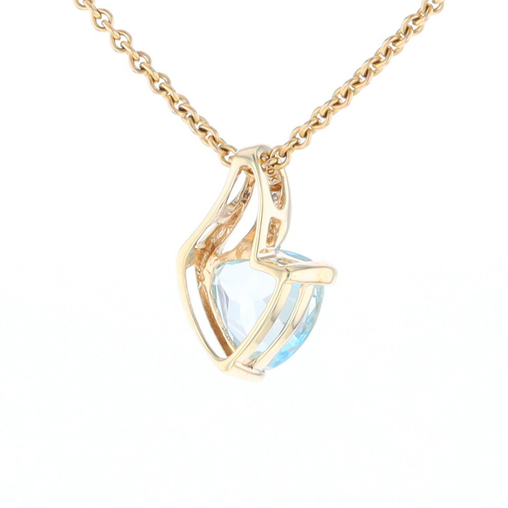 Trillion Blue Topaz Diamond Pendant