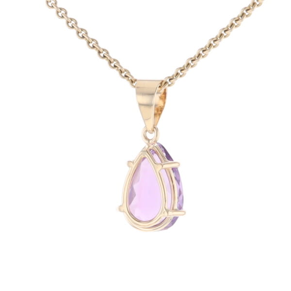 Pear Solitaire Amethyst Pendant