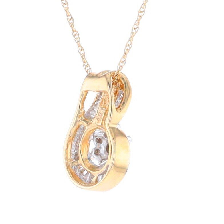 Gold Slide and Flower Diamond Pendant