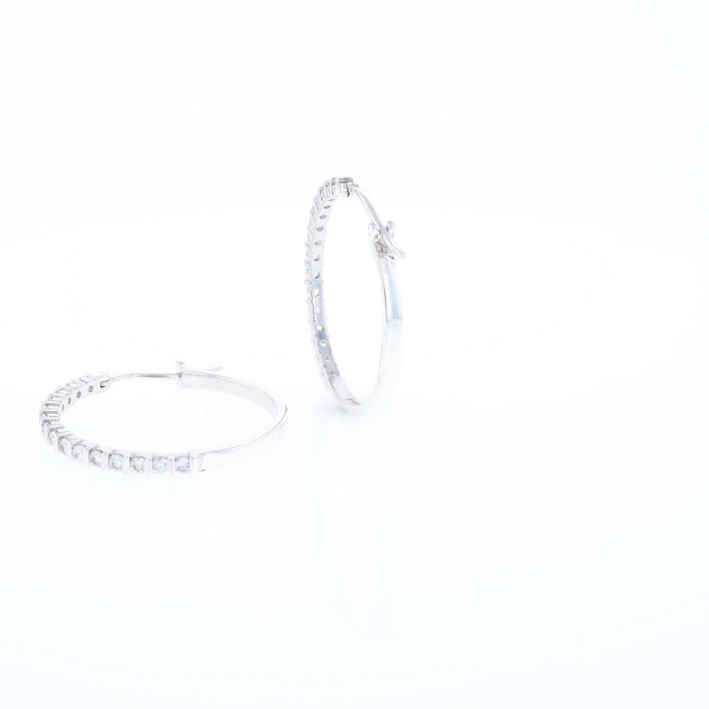 Cubic Zirconia Hoop Earrings