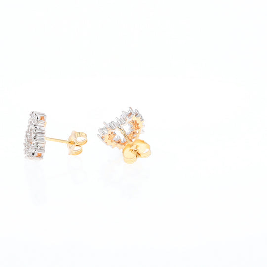 Diamond Heart Stud Earrings