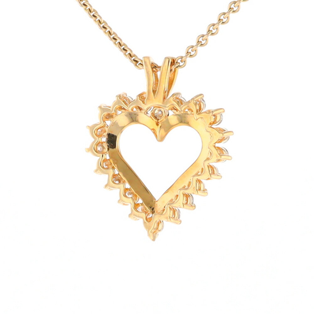 Open Heart Diamond Halo Pendant