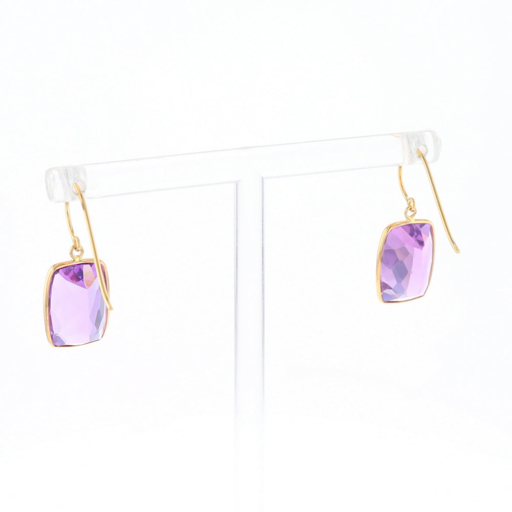 Solitaire Amethyst Dangle Earrings