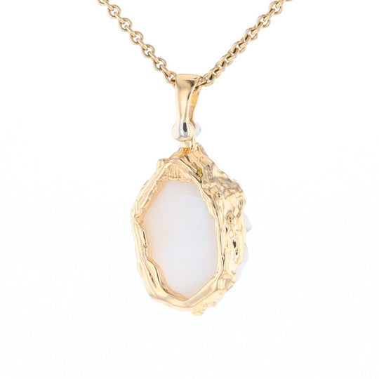 Rough Gold Quartz Freeform Pendant