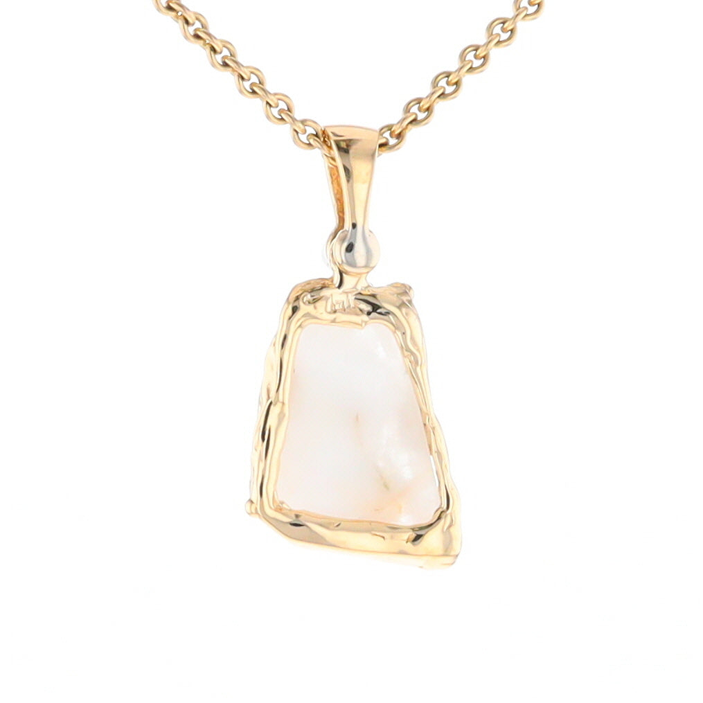 Gold Quartz Freeform Pendant