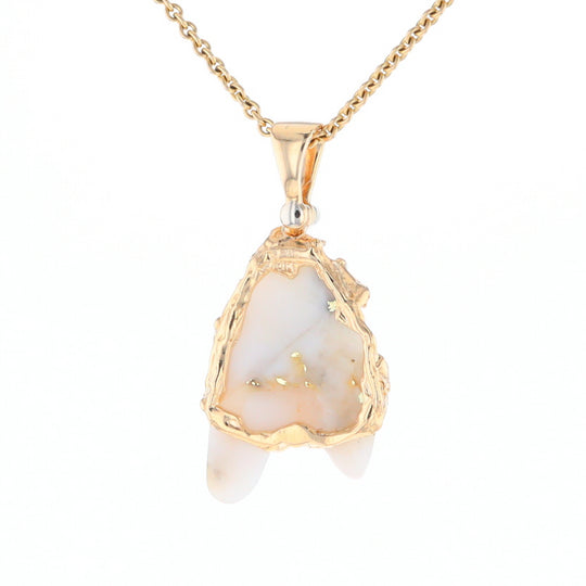 Rough Gold Quartz Freeform Pendant