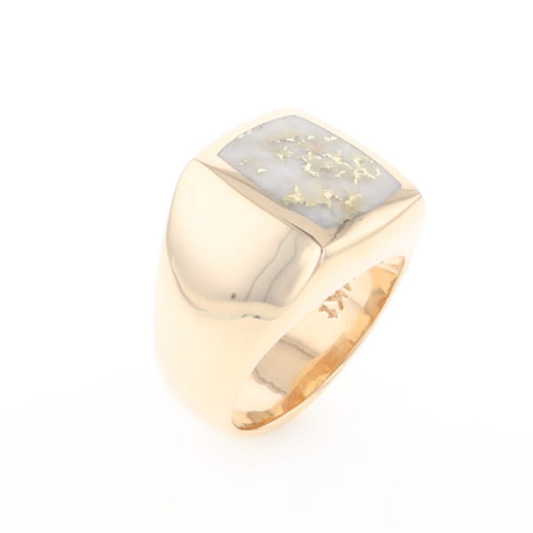 Natural Gold Quartz Men's Ring